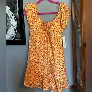 No Boundaries Yellow and Red Floral Dress